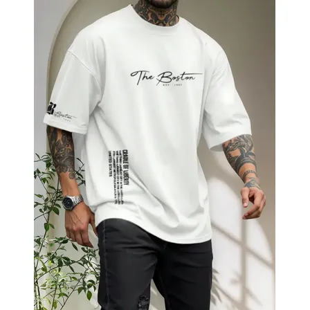 Camiseta Oversized Boston Ny Confortavel Camisa Grande Style