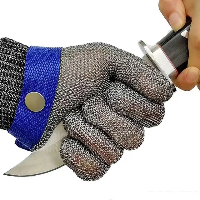 Luva De Açougueiro Fios De Aço Inox Anti Corte Alta Proteção