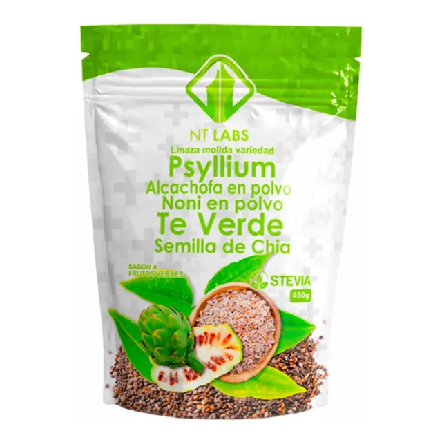 Fibra Psyllium Linaza Alcachofa Te Verde Chia X450g