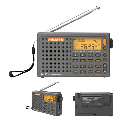 Rádio Portátil Xhdata D-808 (cinza) Fm Estéreo/sw/mw/lw Ssb