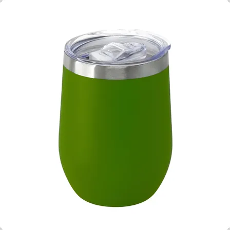 Copo Cuias Térmicas 350ml Com Tampa Anti Vazamento Cor Verde Liso