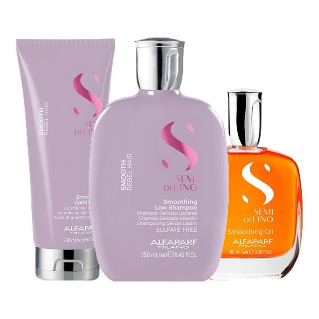 Kit Alfaparf Sdl Smooth - Sh 250ml + Cond 200ml + Óleo 100ml Kit Alfaparf Sdl Smooth - Sh 250ml + Cond 200ml + Óleo 100ml