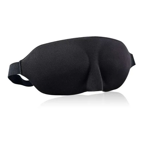 Antifaz Nube 3d Dormir Adjustable Respirable + Tapones Oidos Color Negro
