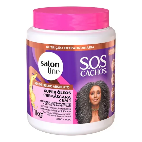 Cremáscara 2 Em 1 S.o.s Cachos Super Óleos 1kg Salon Line