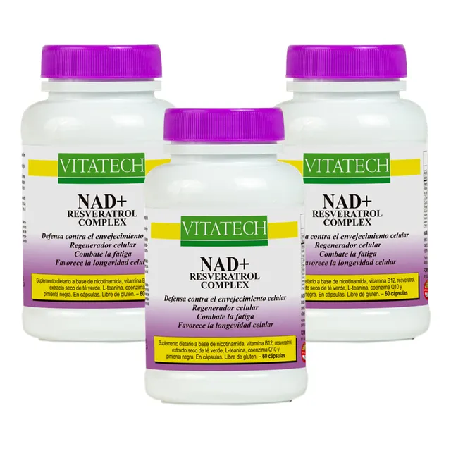 Nad+ Resveratrol Vitatech 500mg Nicotinamida - Combo 3 Meses
