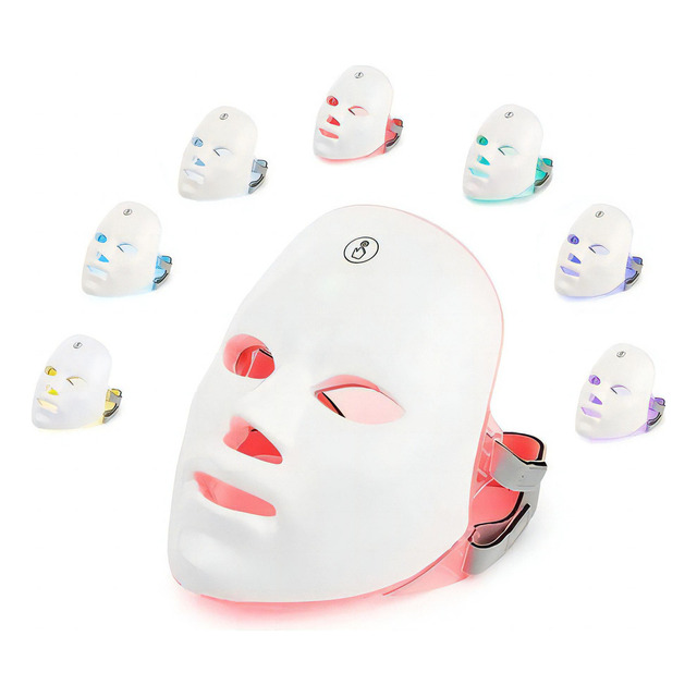 Máscara Led Tratamento Facial Fototerapia Estética 7 Cores Rpc Led Facial Máscara Led Tratamento Facial Fototerapia Estética 7 Cores Rpc Led Facial