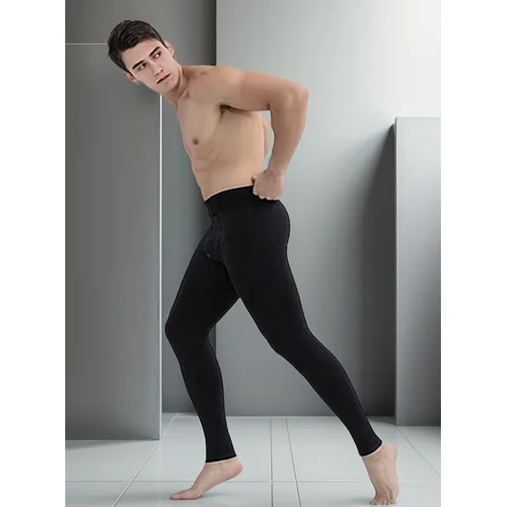 Calza Termica Frizada De Hombre, Con Botón, Pijama