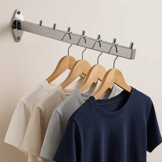 Perchero Comercial De Pared Inclinado 30cm Para Perchas Ropa