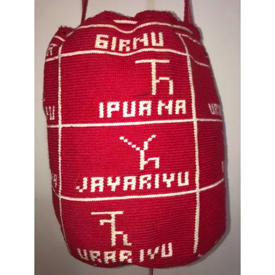 Bolso Wayuu Guajiro Con Símbolos Y Nombres De Castas Wayuu
