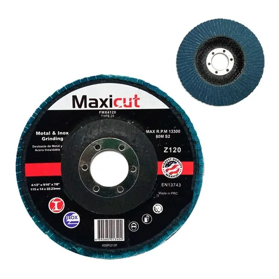 Disco Flap 4-1/2  X 7/8  Grano 120 Maxicut