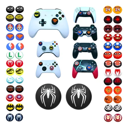 Grip Compatível Com Ps2 Ps3 Ps4 Ps5 Xbox Protetor Analógico Venon-black Ou Escolha Seu Par Preferido