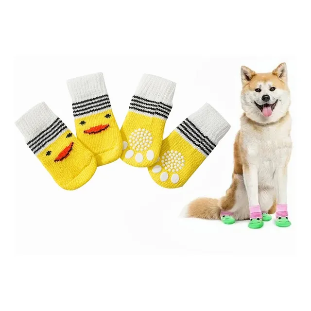 Calcetines Perros Punto Antideslizantes Para Interiores 4pcs