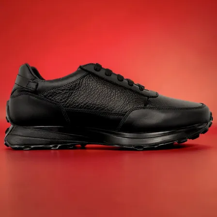 Aviador Sneakers Piel Genuina Suave Suela Xl Extralight® Negro Total Calzado Comodo Hecho En Mexico.