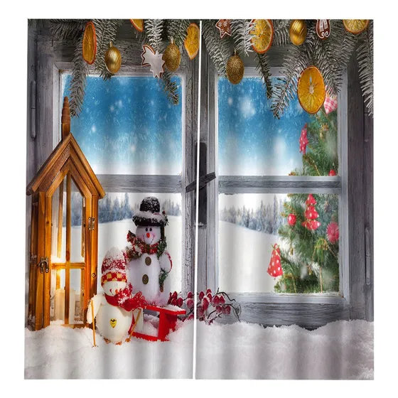 S Cortinas Opacas De Impresas Digital Tema Navidad Para Sala