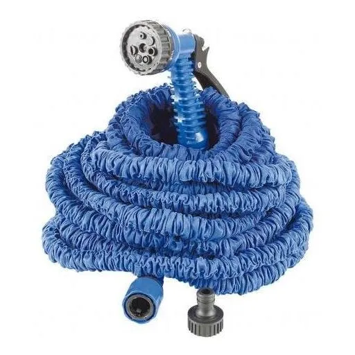 Manguera Extendible Doméstica Azul Jardín Hogar Riego 15mts