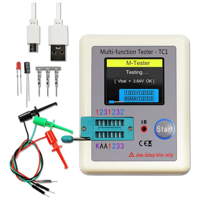 Tester Lcr-tc1 Transistores Diodos Capacitores Recargable Mf