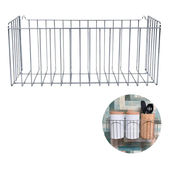 Cesto Organizador Multiuso Cromado Metal De Parede 35x15 N4