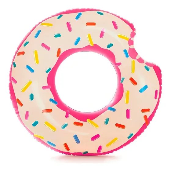 Flotador Inflable Pileta Intex Rueda Donut Glaseada 94 Cm Color Rosa pálido 56265