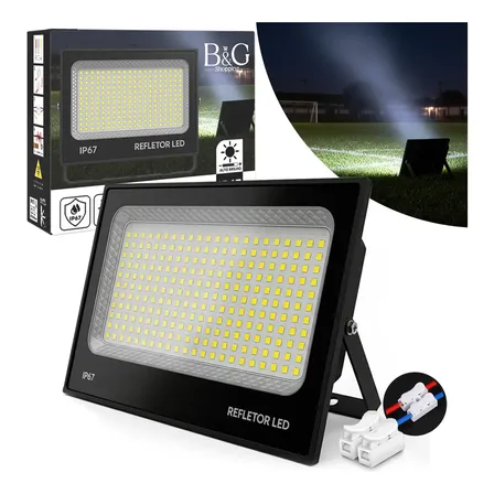 Refletor Led 600w 6500k Branco Frio Bivolt Ip67 Autumu 127/220v Preto