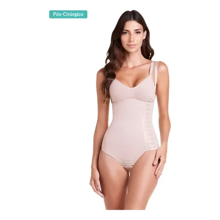 Cinta Plié Modeladora Pós Parto Forte Compressão Plié Med Bege M