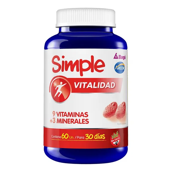 Simple Vitalidad Vitaminas + Minerales 60 Pastillas De Goma