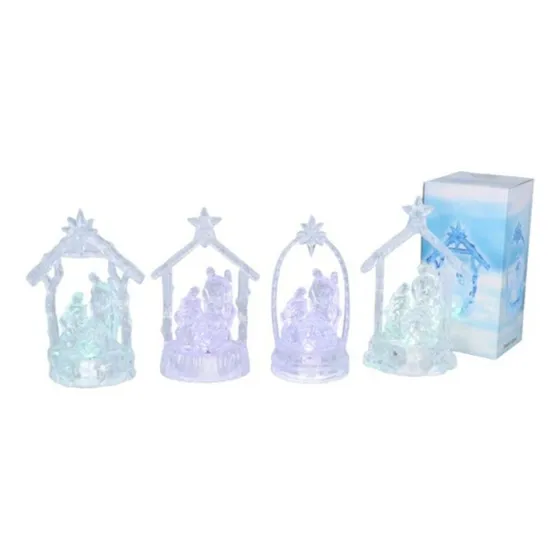 Pesebre Luminoso Transparente Decoración Navideña