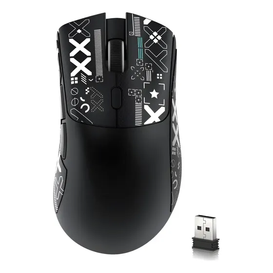 Attack Shark Mouse Para Jogos Sem Fio R1,conexão De Três Mod Cor Adesivo Preto E Antiderrapante