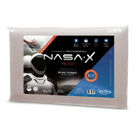 Almohada Duoflex Nasa X Espuma Viscoelástica Con Memoria 12 Cm De Altura