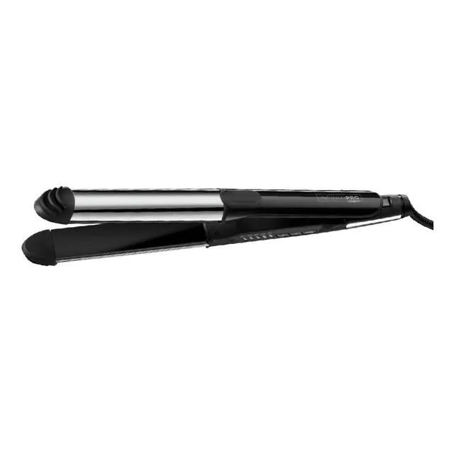 Alaciadora Y Rizadora Cabello Profesional Titanio Cerámica Color Negro/plata
