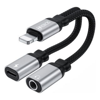 Cabo Adaptador Carregador Para iPhone Duplo Áudio P2 Hs-228 Cabo Adaptador Carregador Para iPhone Duplo Áudio P2 Hs-228