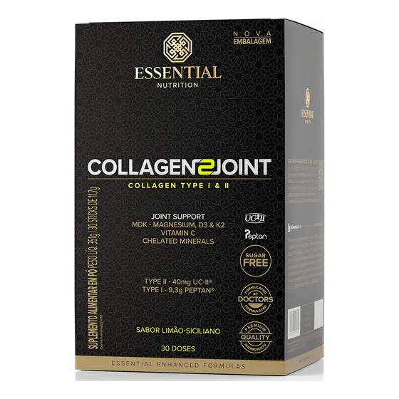 Suplemento Essential Nutrition Collageno 2 Joint Sabor Limão Siciliano Em Caixa De 207 mL 30ds