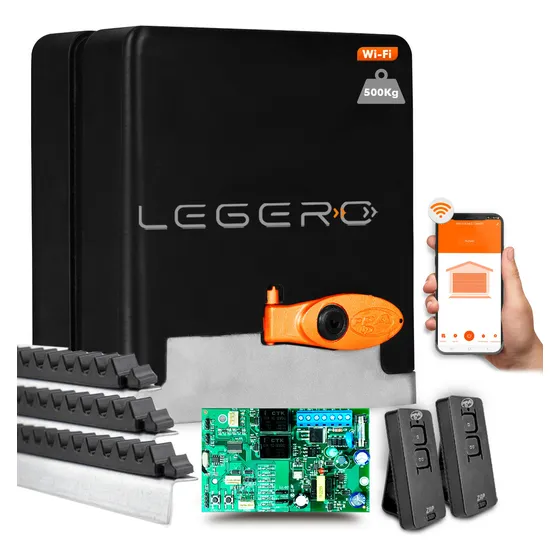 Kit Motor Portão Ppa Dz Stark Legero 220v Wifi 500kg Rápido 8s