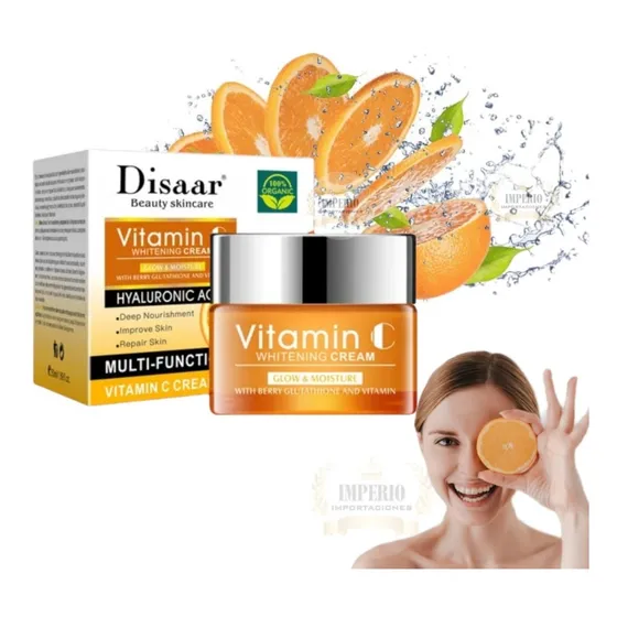 Crema Facial De Vitamina C Con Ácido Hialurónico Antiarrugas