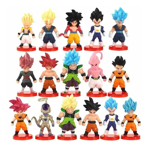 Juego de 16 muñecas Dragon Ball Z Gt Goku Vegeta Majin Boo Gohan