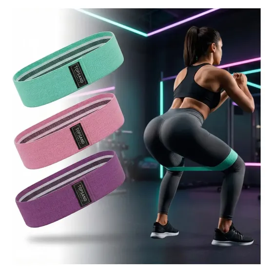 Kit 3 Faixas Elásticas Mini Band Super Band P/ Treino Exercícios Academia Funcional Fisioterapia Resistência Extensor Esporte Ginástica Pilates Cross Training + Manual De Treinos - Topsand Activewear