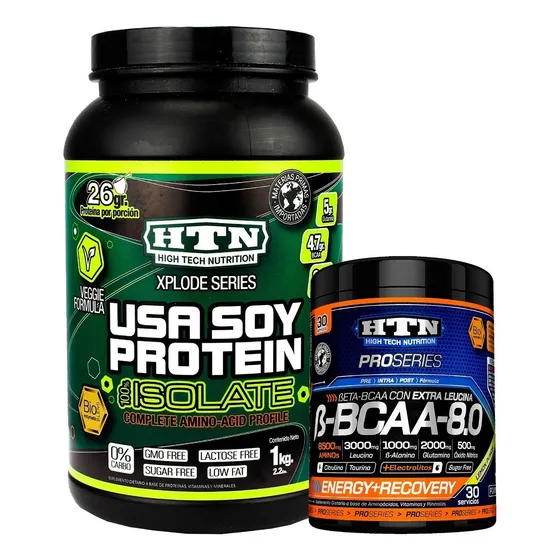 Usa Soy Protein Isolate 1 Kg + Beta Bcaa 8.0 Htn Veganos
