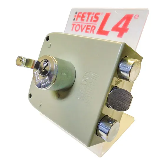 Cerradura De Sobreponer Pintada Beige (p. Revertido) L-4pr