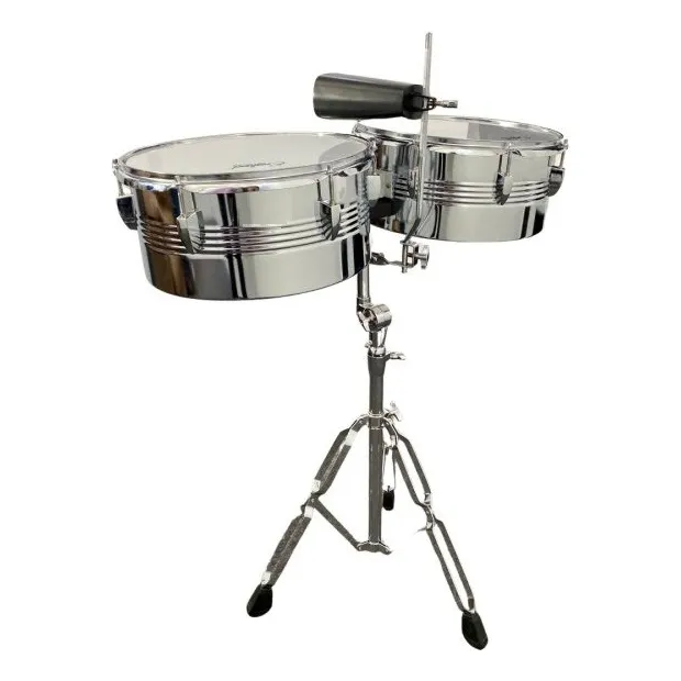 Timbal Cromado Timbales Tipo Matador Incluye Baquetas