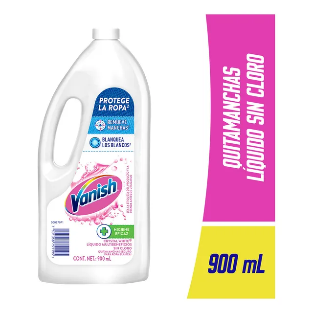 Quitamanchas Vanish Líquido Crystal White Ropa Blanca 900ml