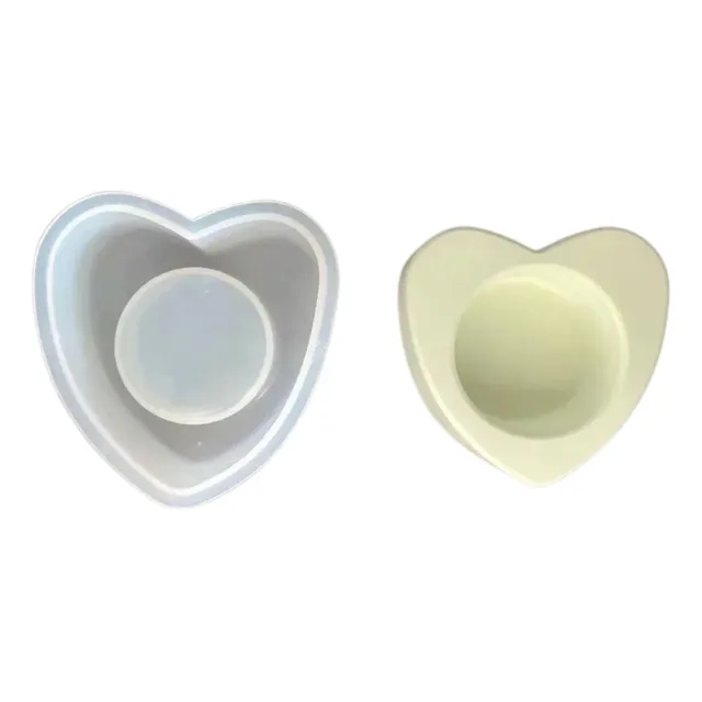 Molde Silicona Portavelas / Maceta Corazon - Modelo 3