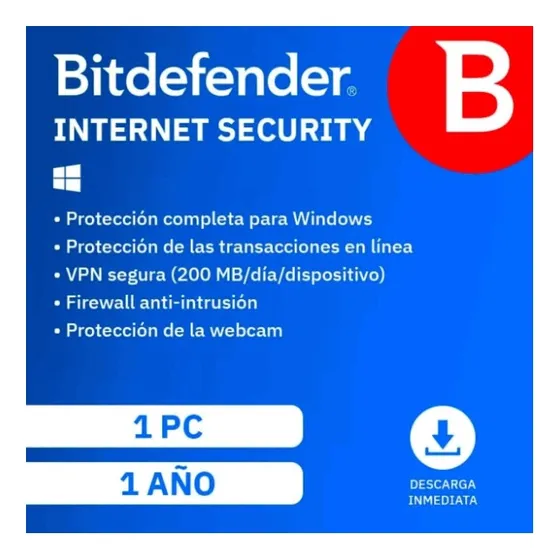 Bitdefender® Internet Security 1 Pc 1 Año