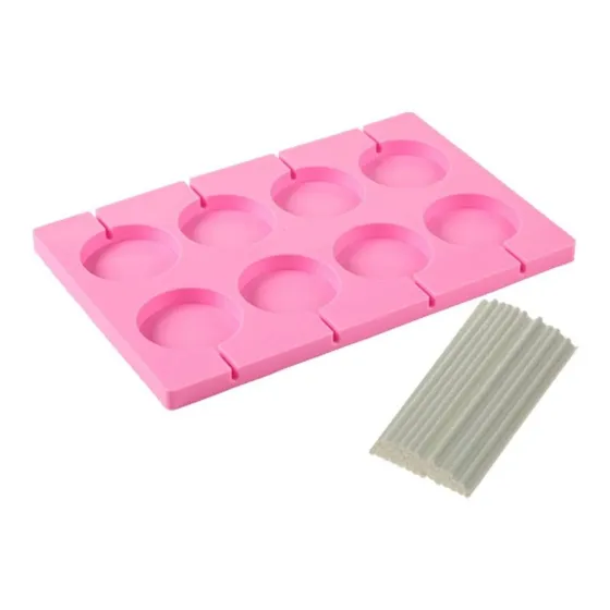 Molde Silicona Chupetin Lollypop 5cm + 50 Palitos Chocolate 