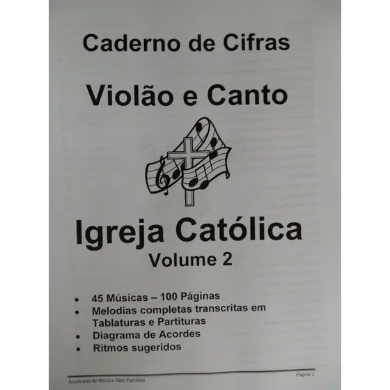 Cifras E Melodias Católicas Volume 2  Violão - 45 Músicas