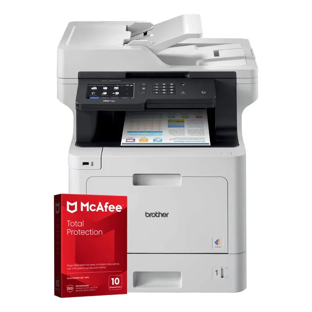 Multifuncional Laser A Color Mfcl8900cdw + Antivirus Mcafee Blanco
