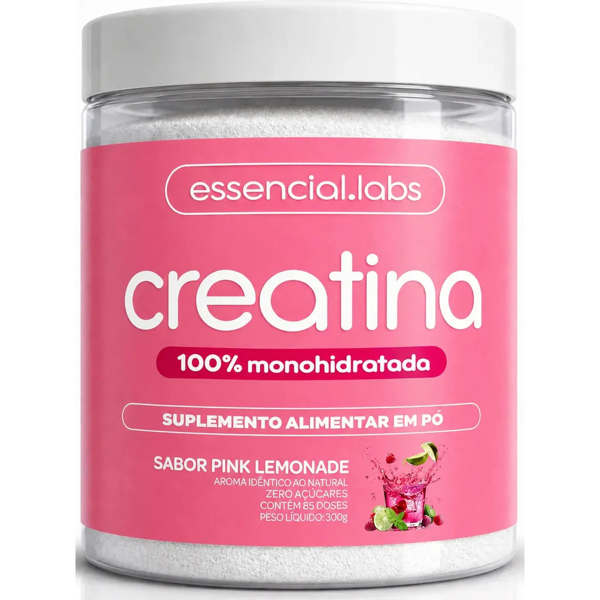 Creatina Monohidratada 100% Pura Pink Lemonade 300g