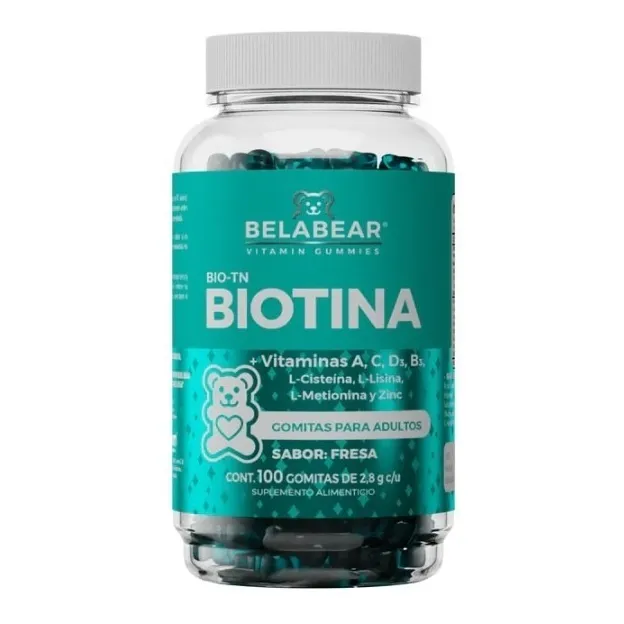 Belabear Biotina Suplemento Sabor Fresa 100 Gomitas