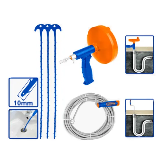 Destapa Cañería Manual Caños Tuberías Drenajes 3pcs Wadfow
