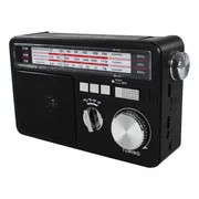 Radio Tecnolab Portatil Am/fm/sw, Usb/tf, Bt, Solar Negro