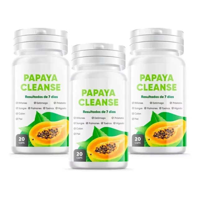 Papaya Cleanse 03 Frascos - Suplemento Detox
