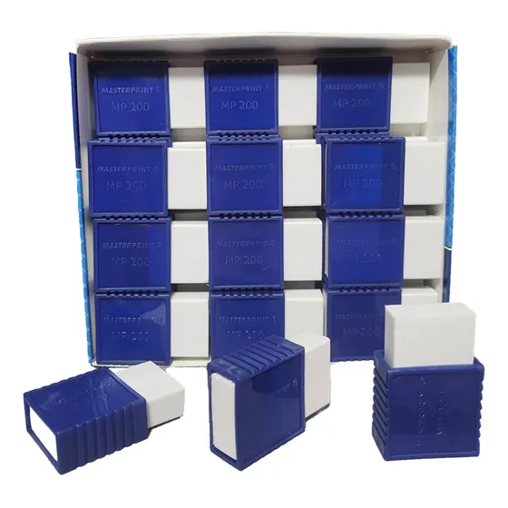 Caixa Borracha Branca Escolar Com Capa Masterprint C/ 24 Un Cor Branco
